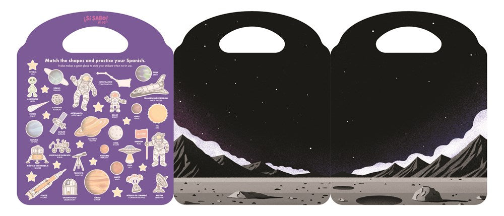 Sí Sabo Galaxy: A Bilingual Reusable Sticker Play Set: Learn Spanish-English Language Skills with 30+ Glow-in-the-Dark Stickers and 2 Fold-Out Play & Go Scenes (Sí Sabo Kids)