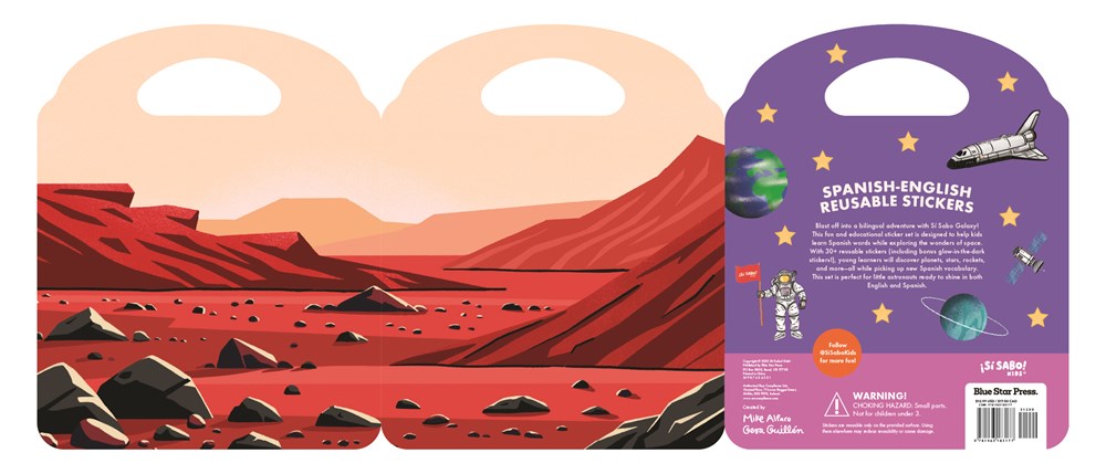 Sí Sabo Galaxy: A Bilingual Reusable Sticker Play Set: Learn Spanish-English Language Skills with 30+ Glow-in-the-Dark Stickers and 2 Fold-Out Play & Go Scenes (Sí Sabo Kids)