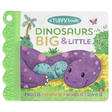 Tuffy Dinosaurs Big & Little Book - Washable, Chewable, Unrippable Pages With Hole For Stroller Or Toy Ring, Teether Tough, Ages 0-3 (Baby's Unrippable) (A Tuffy Book) cover image