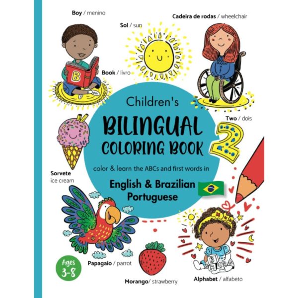 Children's Bilingual Coloring Book Brazilian Portuguese